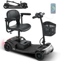 ELEKTROMOBIL faltbar Seniorenmobil,250 W,25 km,12Ah 4-Rad-Scooter,Schwarz - Schwarz, Metall (48.5/86/99cm) - LVHOM