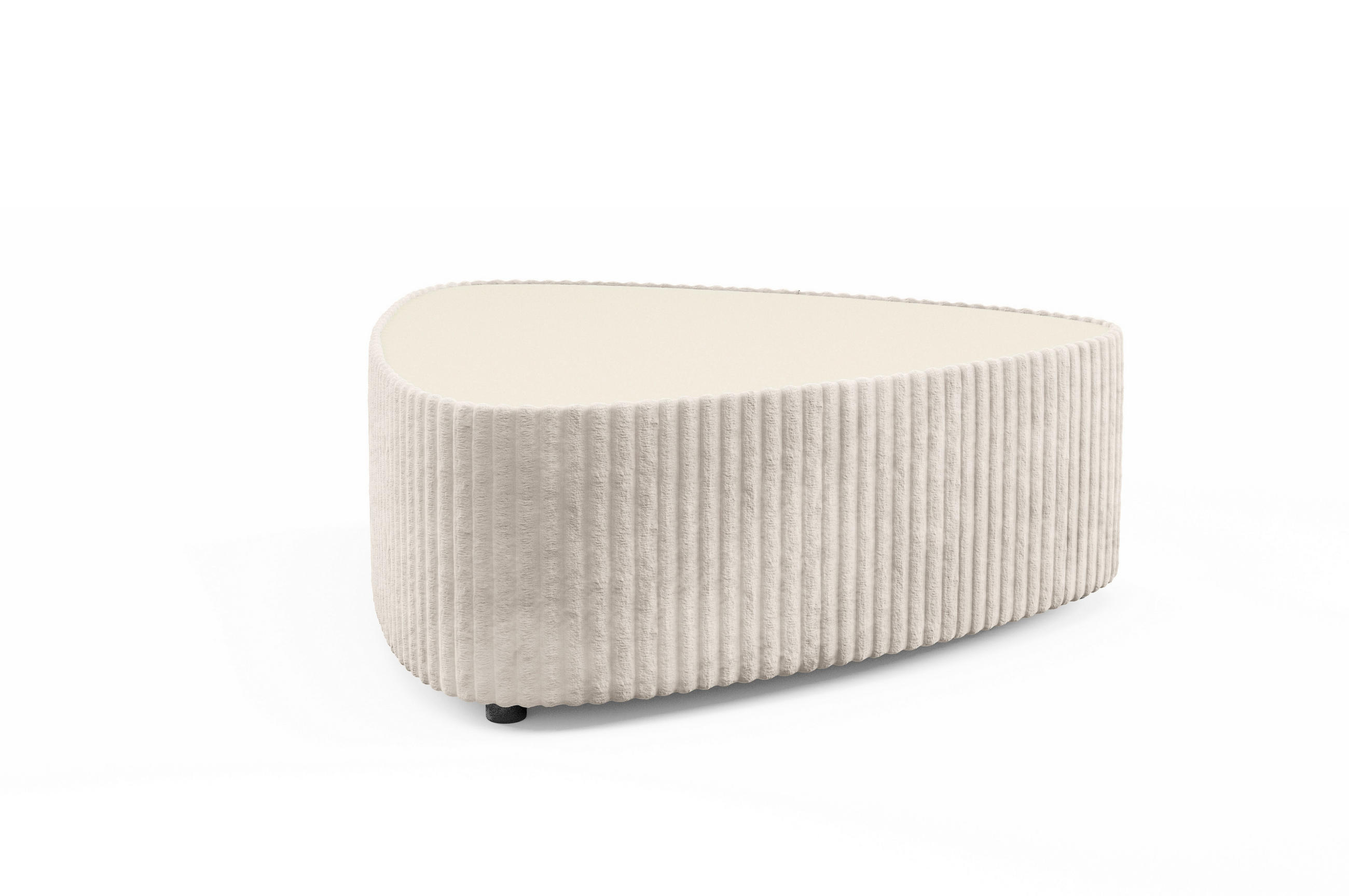 COUCHTISCH LINEO 89 cm Wohnzimmertisch gepolstert Ecru - Ecru, Holzwerkstoff/Textil (96/89/42cm) - MASSENO