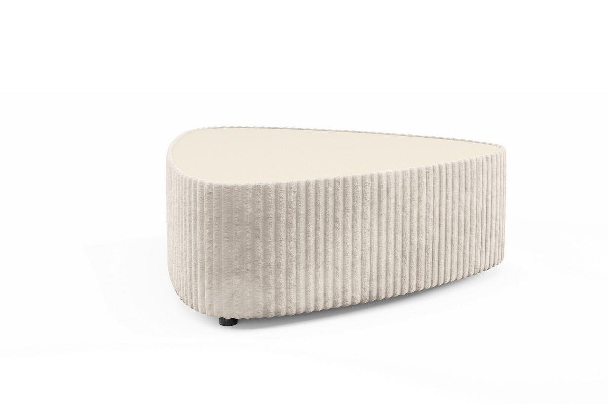 COUCHTISCH LINEO 89 cm Wohnzimmertisch gepolstert Ecru - Ecru, Holzwerkstoff/Textil (96/89/42cm) - MASSENO