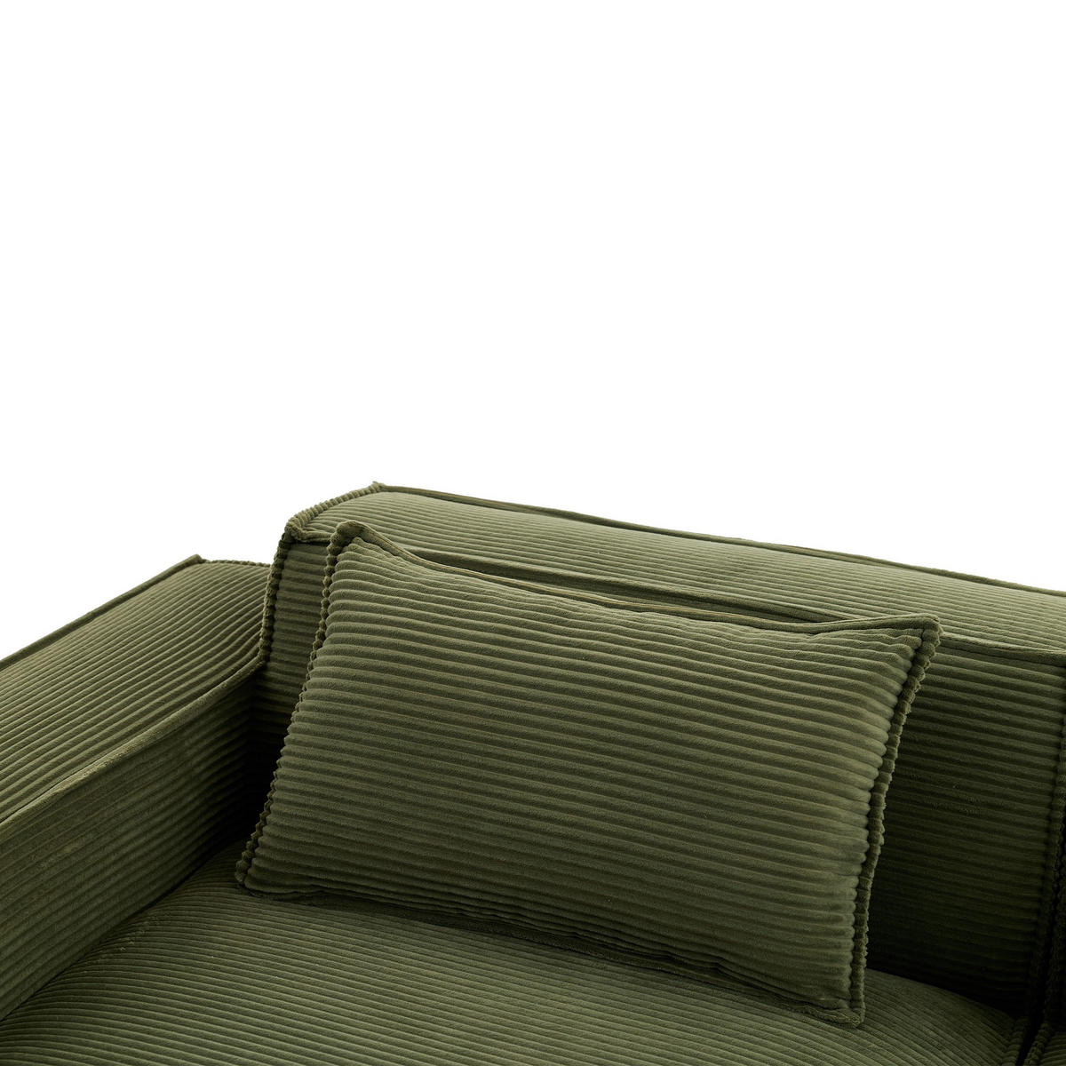 ECKSCHLAFSOFA L-/U-/2-er Sofa mit Schlaffunktion,Modulsofa,Cord,Hellgrün - Hellgrün, Textil (129/233cm) - LVHOM