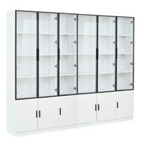 VITRINE LED 240cm Glasvitrine 12 Türen Hochschrank Weiß - Weiß, Glas (240/200/32cm) - FLIEKS