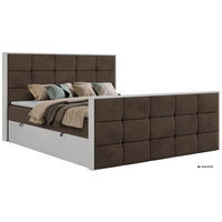 BOXBETT ALVIT DUO 160/200 - Braun Velvet - Topper Visco - H4 - Schwarz/Braun, Kunststoff/Textil (160/200cm) - MKS