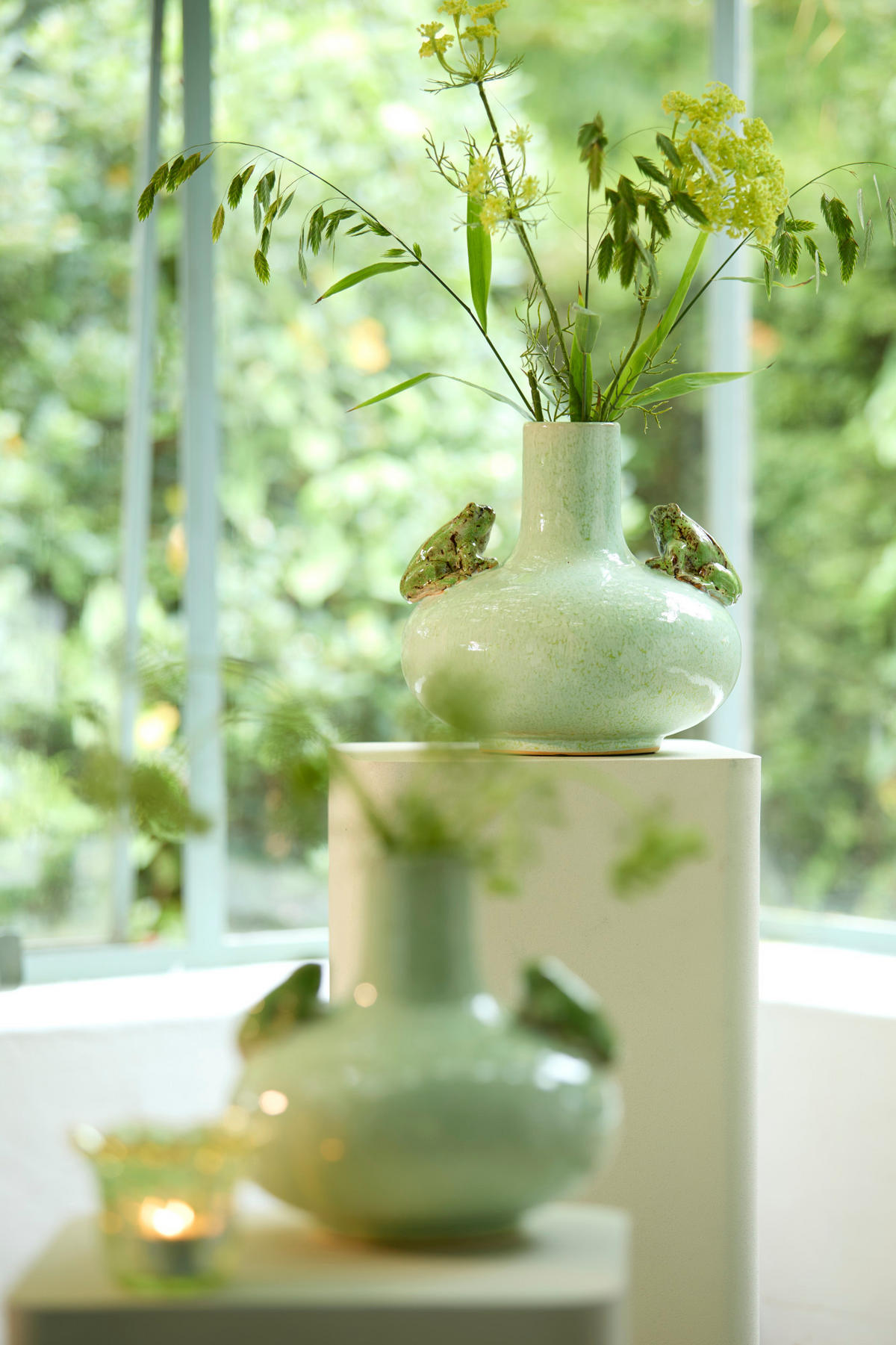 VASE Frosch Grün Ø26/25 cm - Hellgrün, Keramik (25cm) - Light & Living