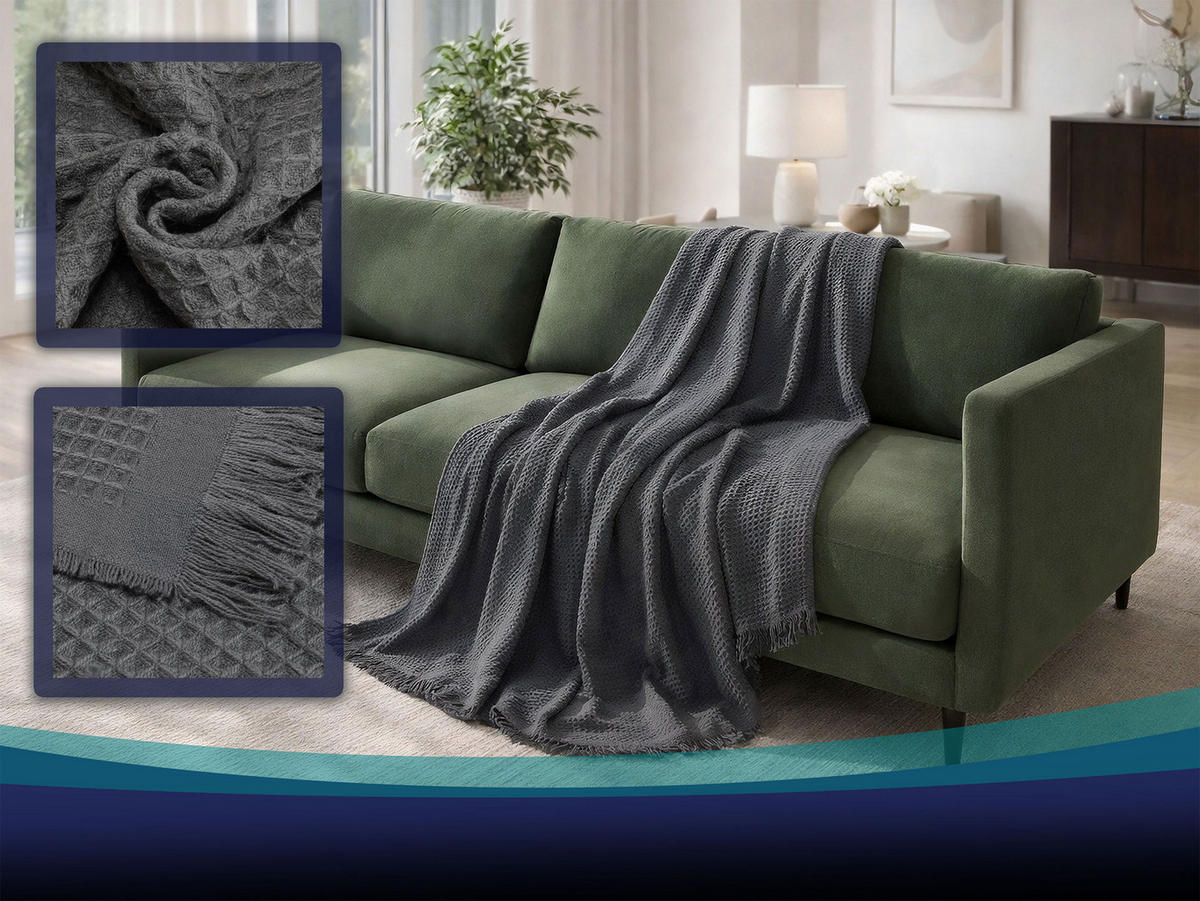 KUSCHELDECKE, 150x200 cm, 100% Polyacryl - Anthrazit, Textil (150/200cm) - Zollner