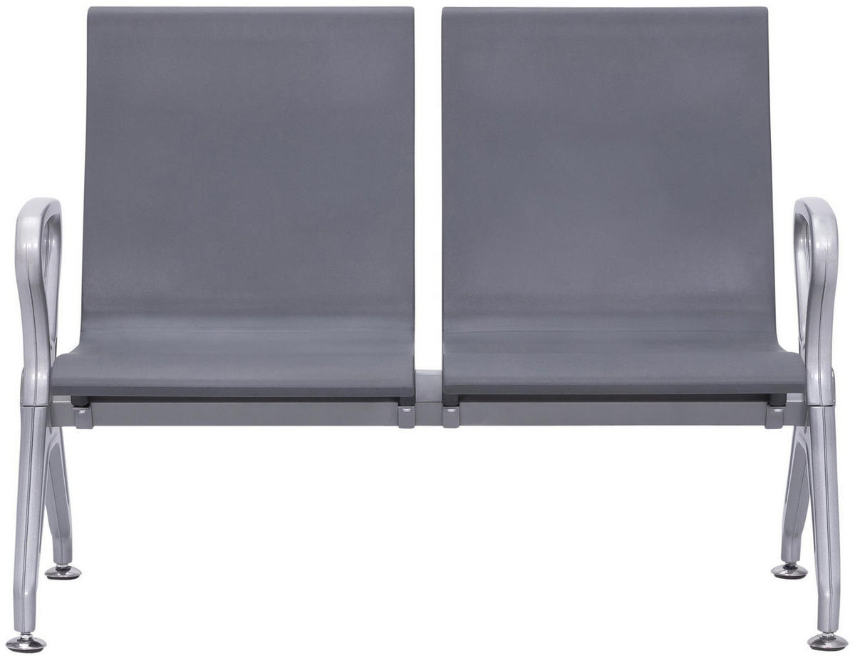 WARTEBANK Erik 2-Sitzer 118x59x89cm Kunststoff Grau Sitzbank - Grau, Kunststoff (118/89/59cm) - DELUKE