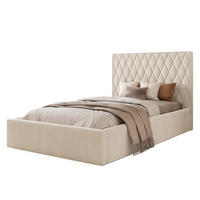POLSTERBETT PONTI 120x200 cm Creme (Stoff Magic Velvet) - Kompakt, mit Bettkasten und Lattenrost - Creme, Holzwerkstoff/Textil (120/200cm) - Ravio