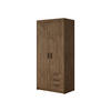 KLEIDERSCHRANK Elena 2D3S - Eichefarben/Schwarz, Holzwerkstoff/Kunststoff (90/191/53cm) - MIRJAN24