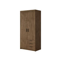 KLEIDERSCHRANK Elena 2D3S - Eichefarben/Schwarz, Holzwerkstoff/Kunststoff (90/191/53cm) - MIRJAN24