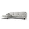ECKSOFA Links Samt Stoff Grau - Silberfarben/Schwarz, Textil/Metall (160/264cm) - Makamii