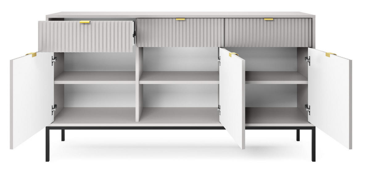 SIDEBOARD GRAU - Grau, Holzwerkstoff (154/83/39cm) - FURNLUX