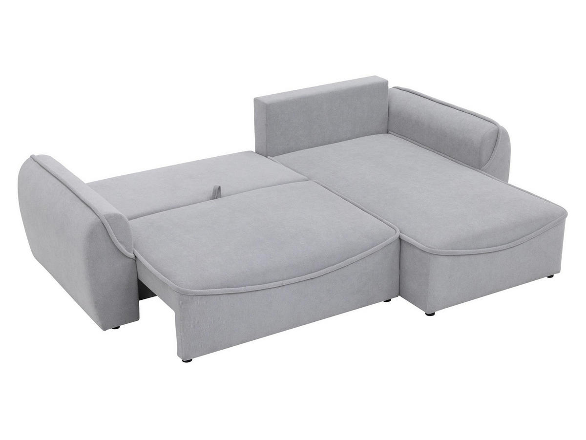 ECKSOFA Loom - Hellgrau/Schwarz, Holz/Kunststoff (261/175cm) - MIRJAN24