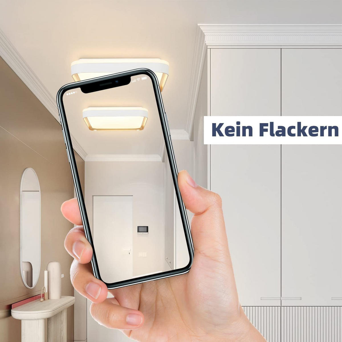 LED-DECKENLEUCHTE Artemis 30/30/6cm - Weiß, Kunststoff (30/30/6cm) - ZMH