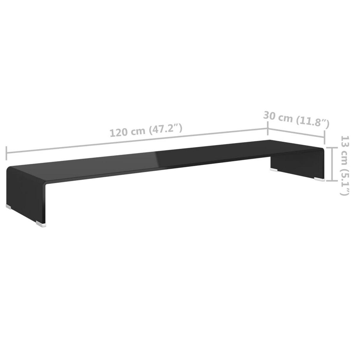 TV-TISCH/BILDSCHIRMERHÖHUNG Glas Schwarz 120/30/13 Cm - Schwarz, Glas (120/30/13cm) - vidaXL