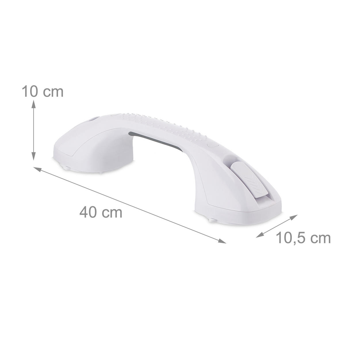 HALTEGRIFF Saugnapf - Weiß, Kunststoff (10.5/40/10cm) - Relaxdays