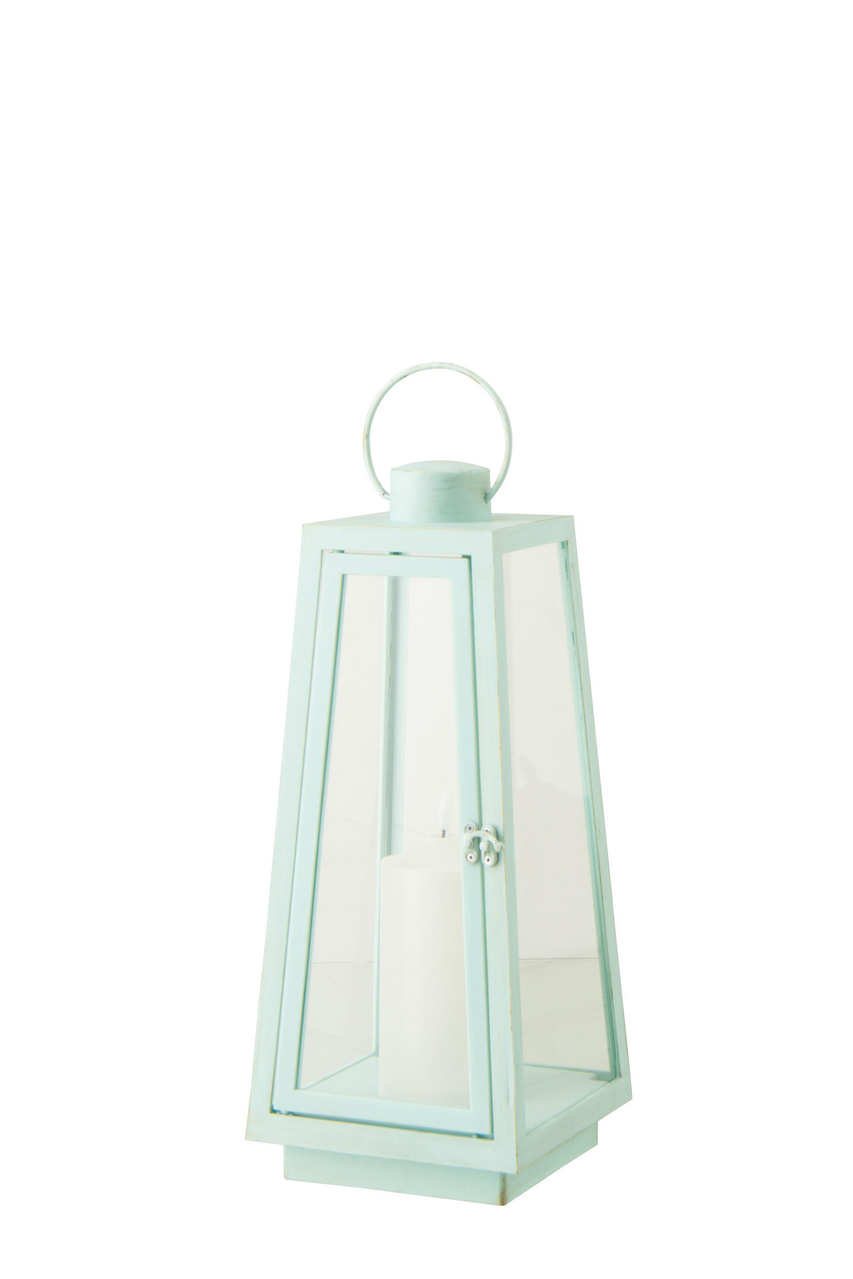 LATERNE + CANDLE LED Blau - Blau, Glas (17/40.5/17cm) - J-Line