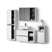 BADMÖBEL-SET Vomano Weiß 4 Teile - Anthrazit/Weiß, Holzwerkstoff (45/100/60cm) - Livinity®
