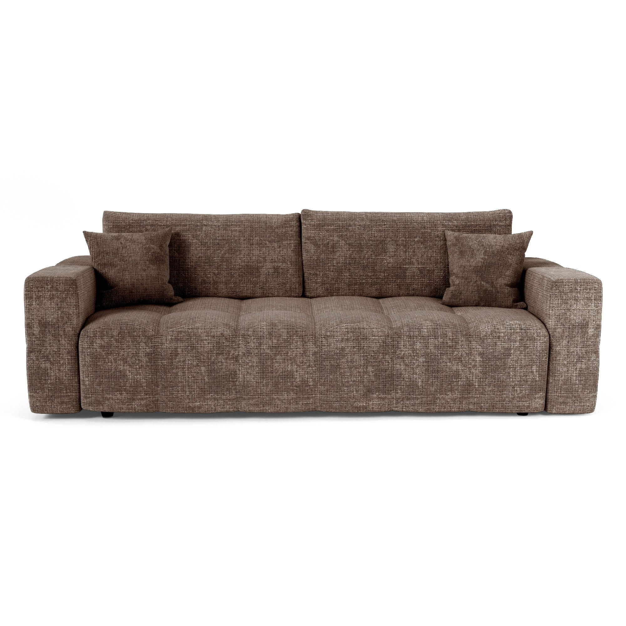 SCHLAFSOFA Express VIBE Geprägter Samt Taupe 206cm - Taupe, Textil (206/80/100cm) - Premium Interiors