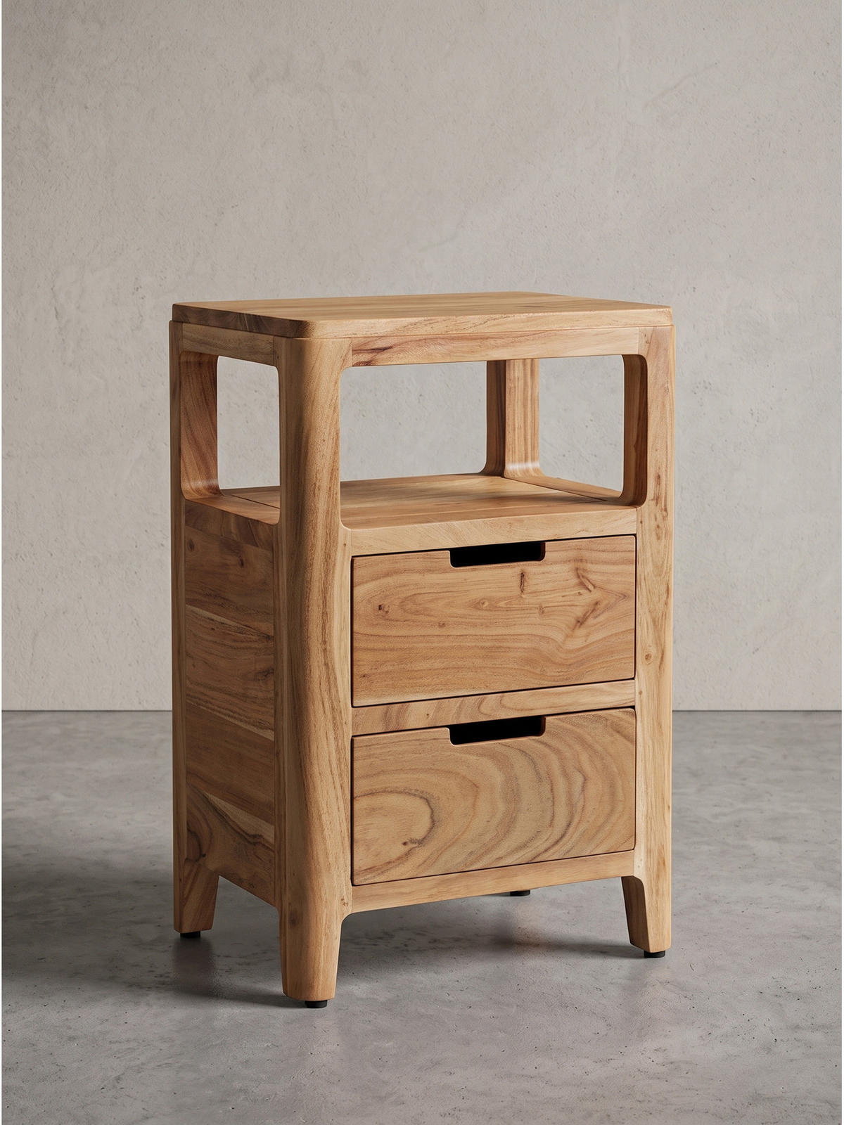 NACHTKONSOLE NALON, Akazie Massivholz, 40 x 30 x 60 cm - Braun/Akaziefarben, Akazienholz/Holz (40/60/30cm) - KADIMA DESIGN