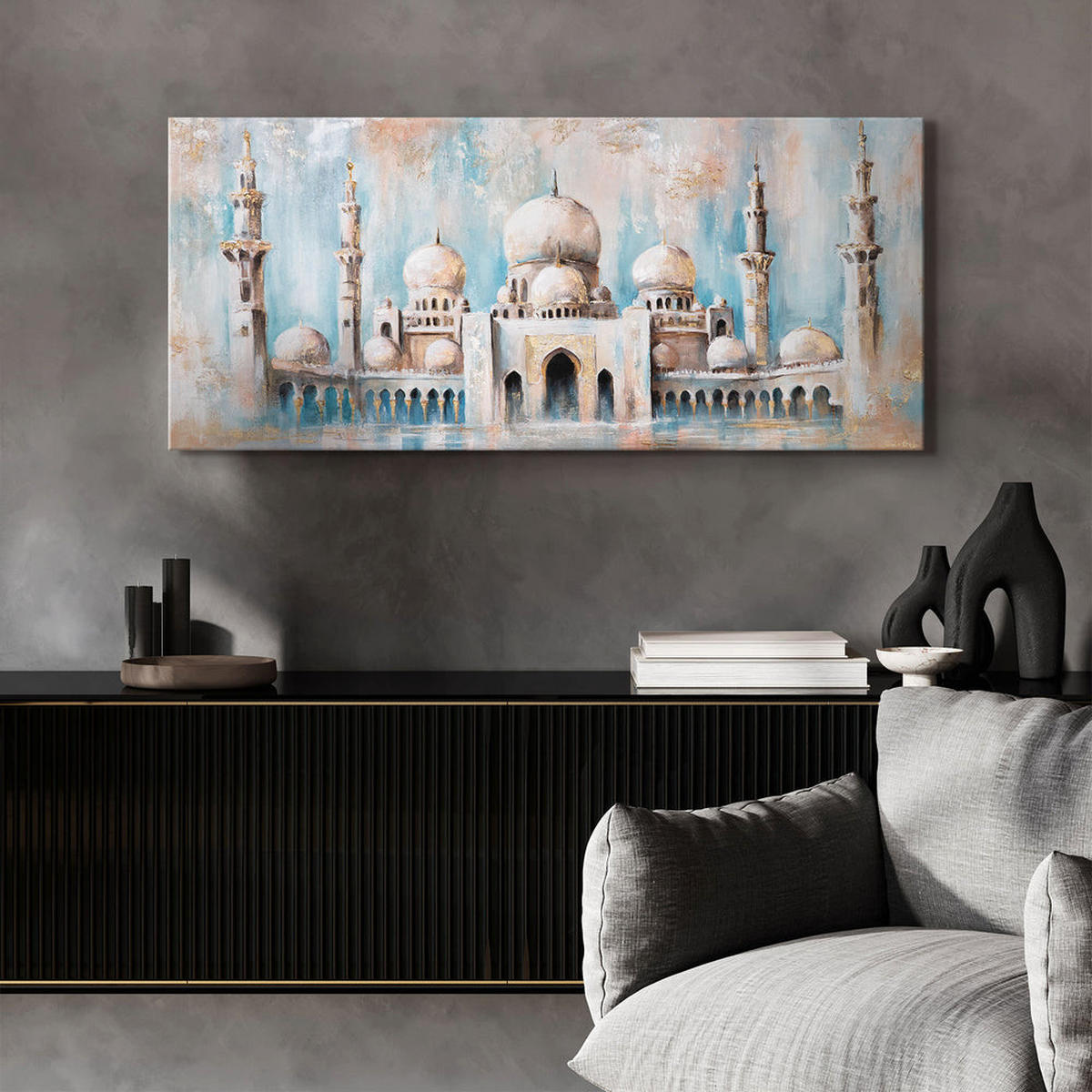 GEMÄLDE Pfad des Lichts auf Keilrahmen 115x50 cm - Multicolor, Holz (115/50cm) - YS-art gallery