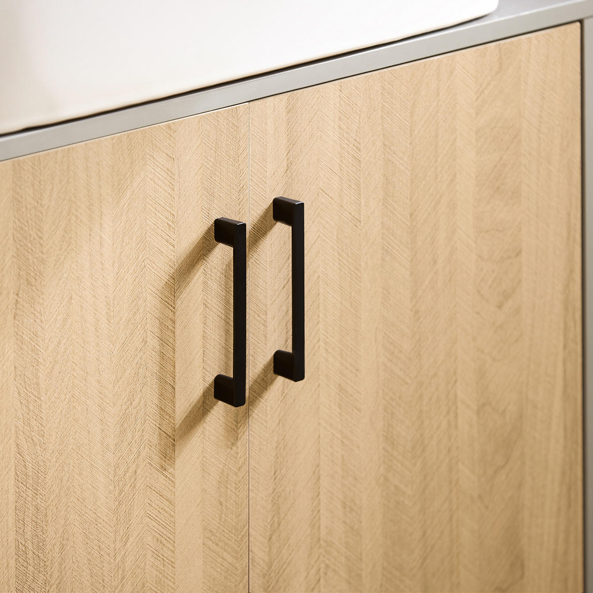 WASCHBECKENUNTERSCHRANK Grau - Naturfarben/Grau, Holzwerkstoff/Metall (60/60/30cm) - SoBuy