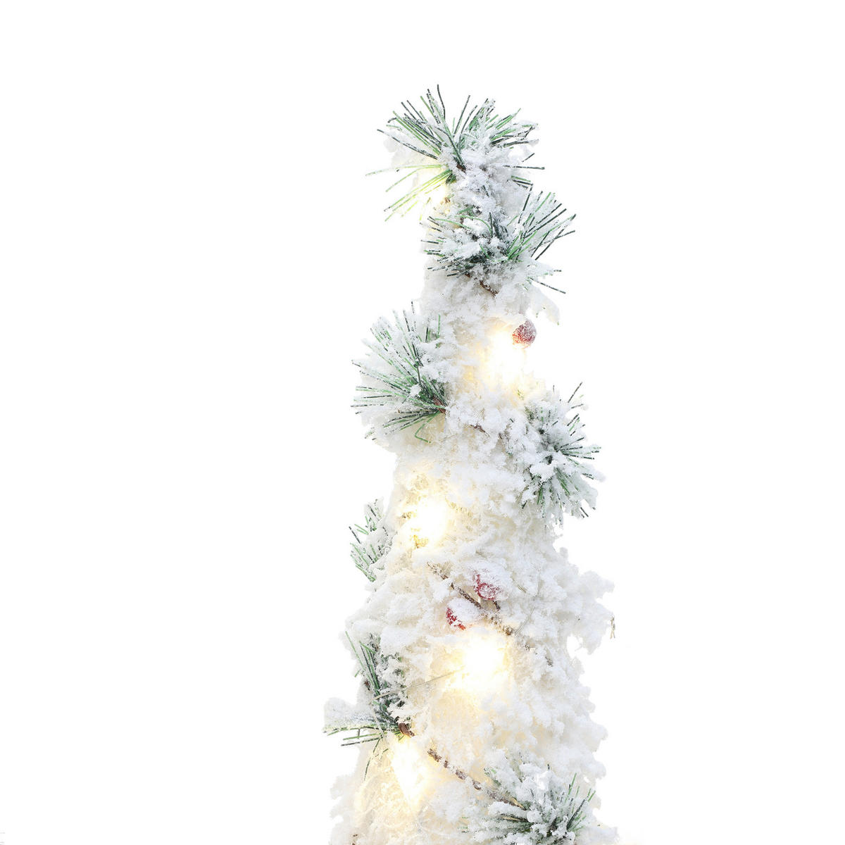 WEIHNACHTSBAUM Beleuchtet HTHD0247 - Weiß/Grün, Kunststoff/Metall (20/80/20cm) - Hometopia