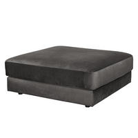 POLSTERHOCKER - Samt - Dunkelgrau/Schwarz, Textil/Metall (112/42/112cm) - home24