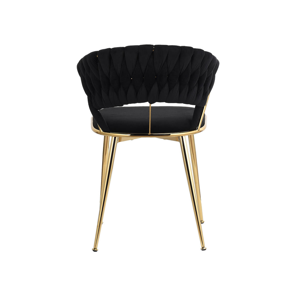 ESSZIMMERSTUHL 2er Set aus Samt, Schwarz - Schwarz, Metall (43.5/75/43.5cm)