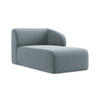 SOFAELEMENT Rechts Samt Stoff Blau - Schwarz/Hellblau, Holzwerkstoff/Kunststoff (91/75/166cm) - Makamii