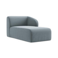 SOFAELEMENT Rechts Samt Stoff Blau - Schwarz/Hellblau, Holzwerkstoff/Kunststoff (91/75/166cm) - Makamii