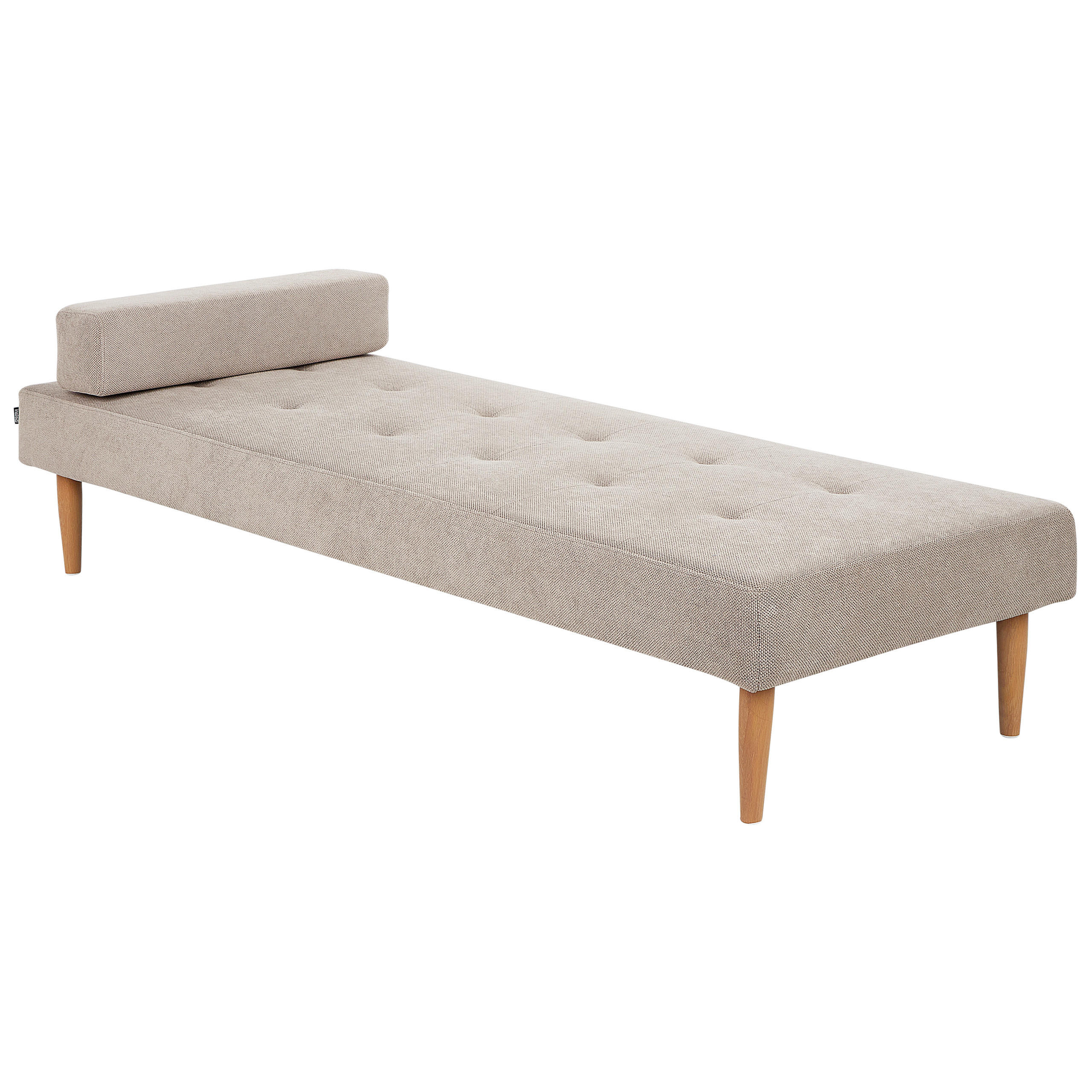 CHAISELONGUE Beige Niort - Beige/Braun, Textil (74/40/200cm) - Beliani