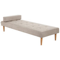 CHAISELONGUE Beige Niort - Beige/Braun, Textil (74/40/200cm) - Beliani