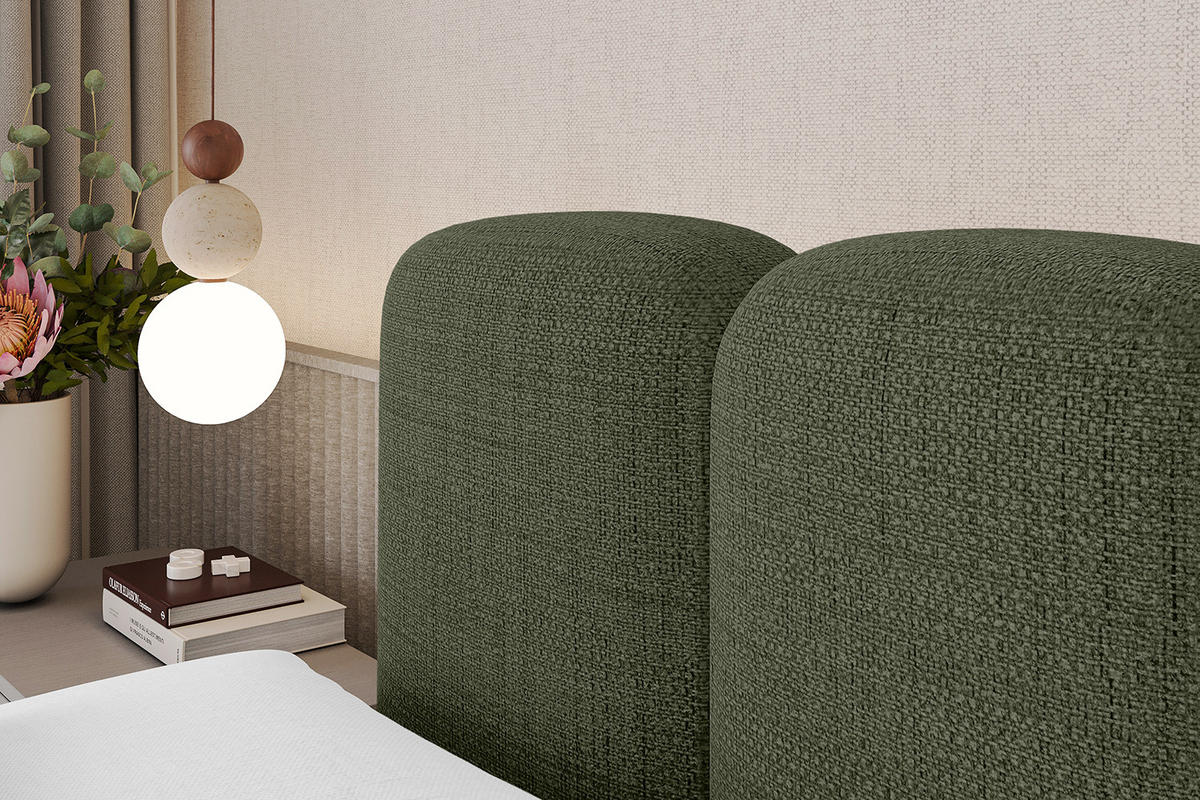BOXBETT mit Matratze H4 - NINA - 160x200 cm - Grün - Grün, Holzwerkstoff (160/200cm) - ALTDECOR