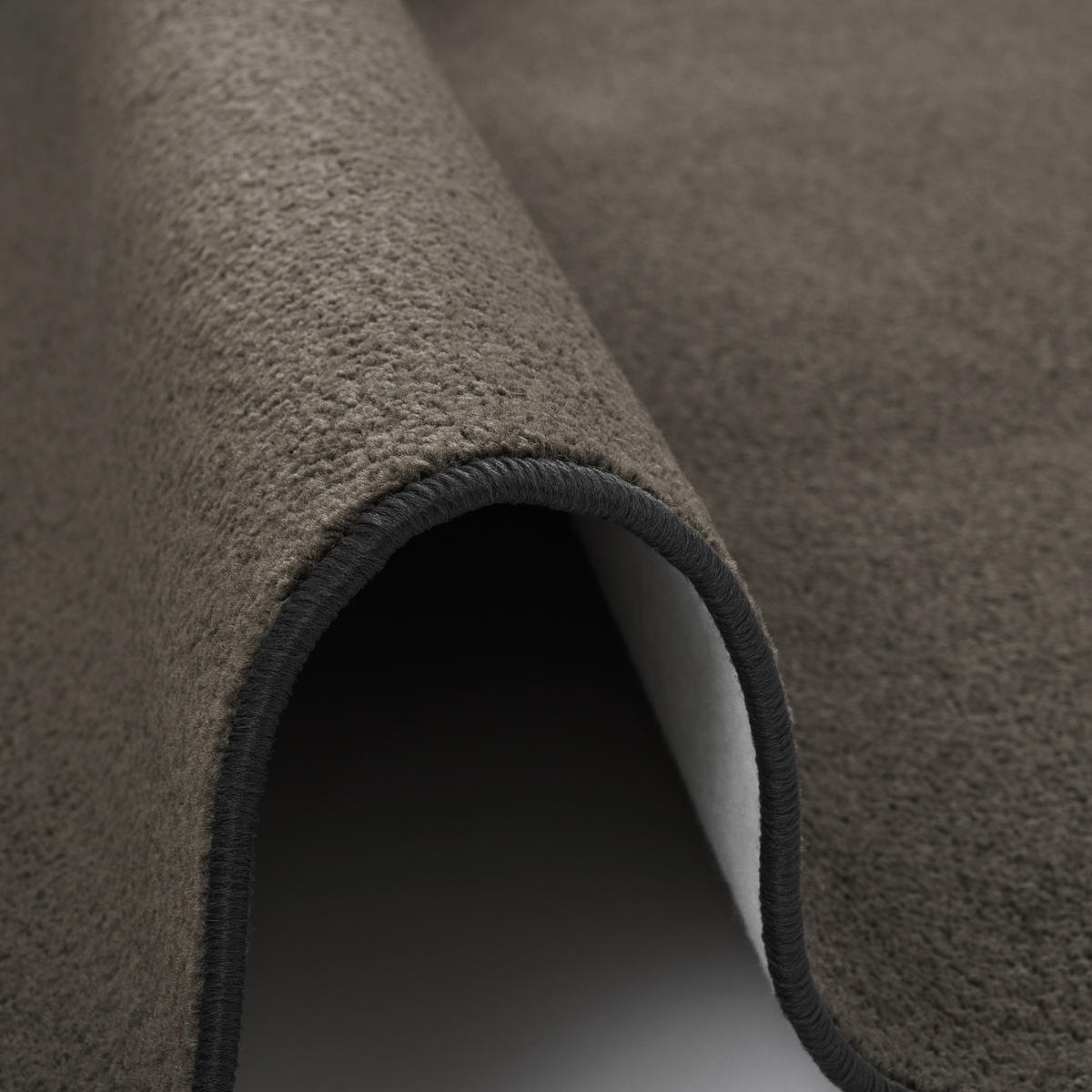 TREND VELOURS LÄUFER TEPPICH JOY - Dunkelbraun, Textil (100/100cm) - Snapstyle