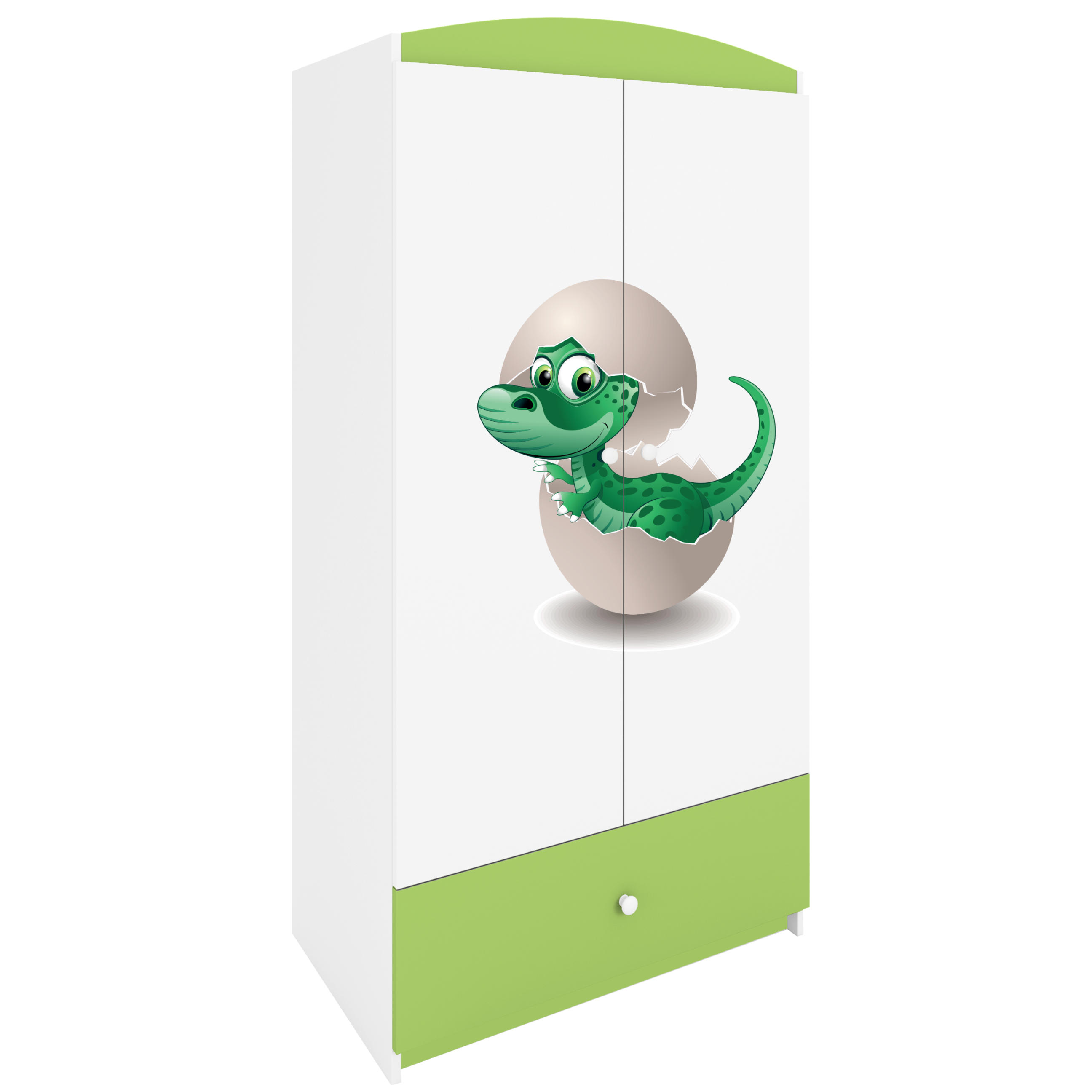 KINDERKLEIDERSCHRANK Kleiner Dino - Grün, Holzwerkstoff (90/175/52cm) - RAUMHIRSCH FURNITURE