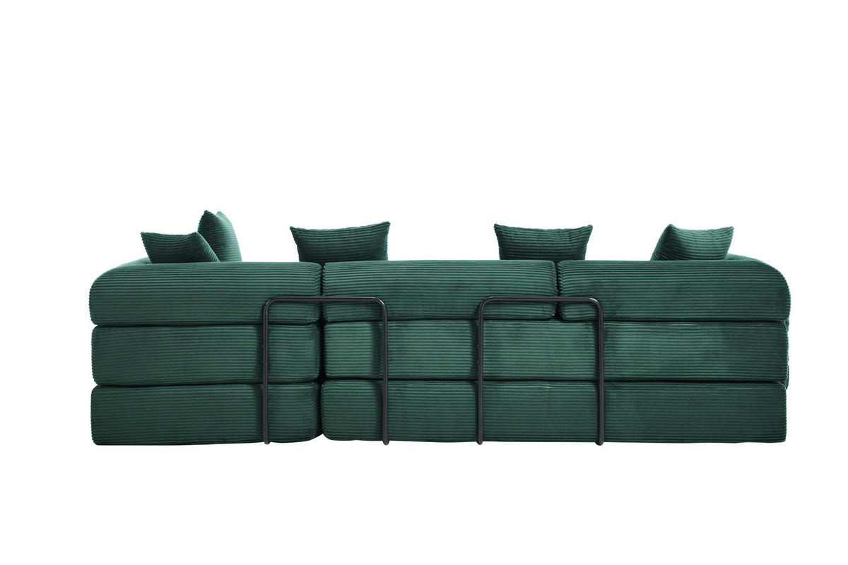 ECKSOFA DE-33695 mit Vakuumverpackung Smaragdgrün - Grün, Textil (270/180cm) - ComfortXL