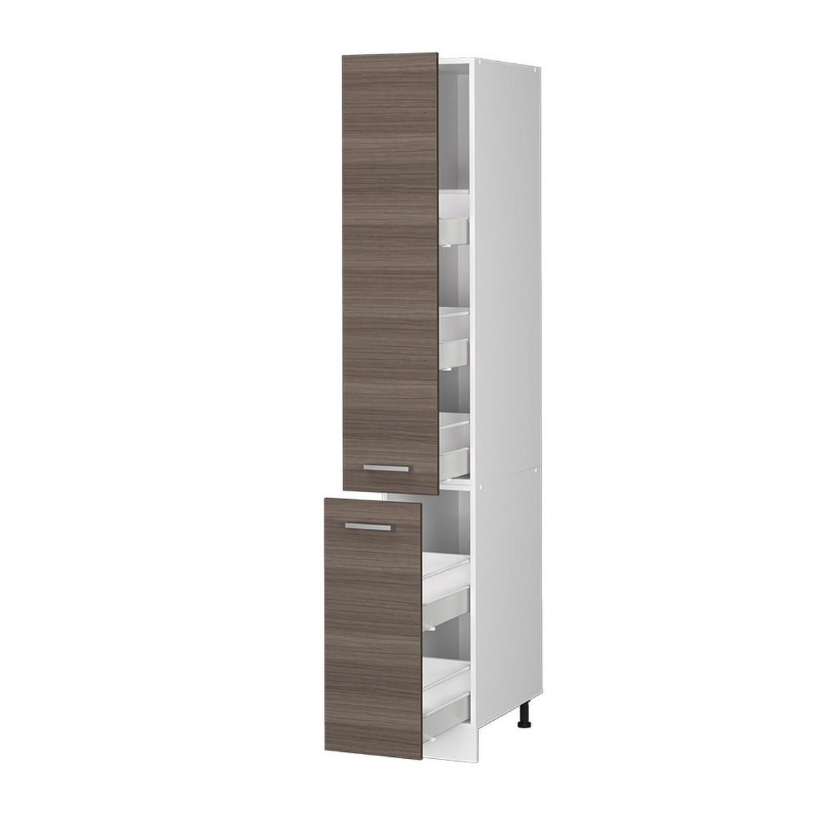 HOCHSCHRANK R-Line Grau 30 cm mit Türen - Weiß/Grau, Holzwerkstoff (30/207/57.2cm) - Vicco