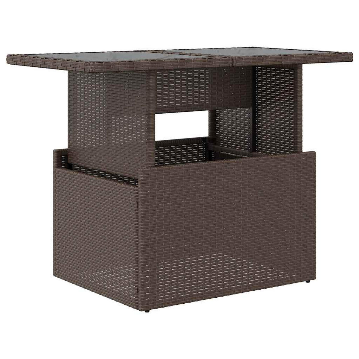 GARTENTISCH Mit Glasplatte Braun 100/55/73 Cm Poly Rattan - Braun, Kunststoff (100/55/73cm) - vidaXL