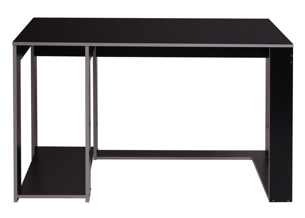 SCHREIBTISCH rechteck Schwarz, Grau - Schwarz/Grau, Holzwerkstoff (60/120/76cm) - MCW