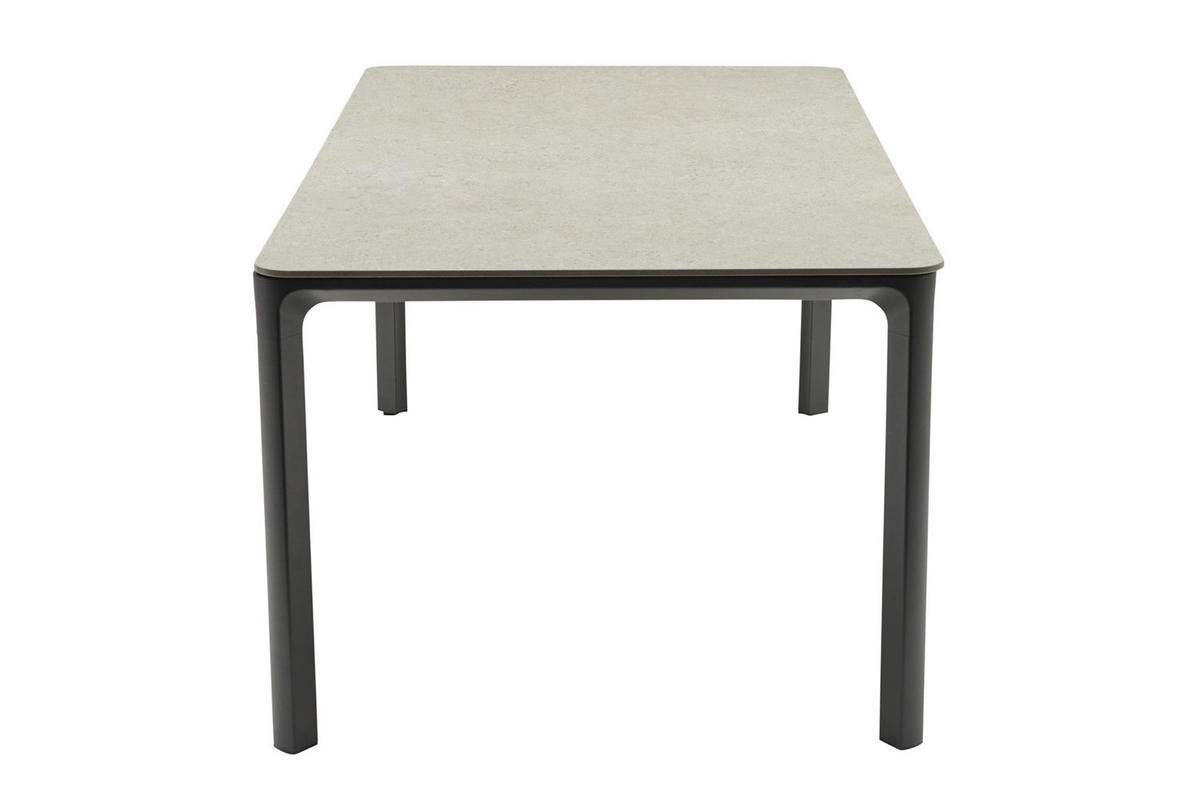 GARTENTISCH Pierre 180x90x75cm, Aluminium/Sintered Stone, Steingrau - Grau, Keramik (90/180/75cm) - dasmöbelwerk