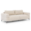 3-SITZER-SOFA Cardea in Bubble-Optik aus weichem Hellbeige Strukturstoff mit hohem Sitzkomfort - Beige/Schwarz, Holz/Textil (217/80/97cm) - S-Style Möbel