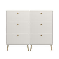 SCHUHSCHRANK Softline Weiß lackiert 164/26/141 cm - Weiß, Holzwerkstoff (164/141/26cm) - ebuy24