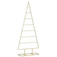 WEIHNACHTSBAUM Metall Gold 125 Cm Pulverbeschichteter Stahl - Goldfarben, Metall (125cm) - vidaXL