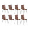 BESUCHERSTUHL 8er Set Holz braun - Braun, Holz/Metall (43/87/47cm) - CLP