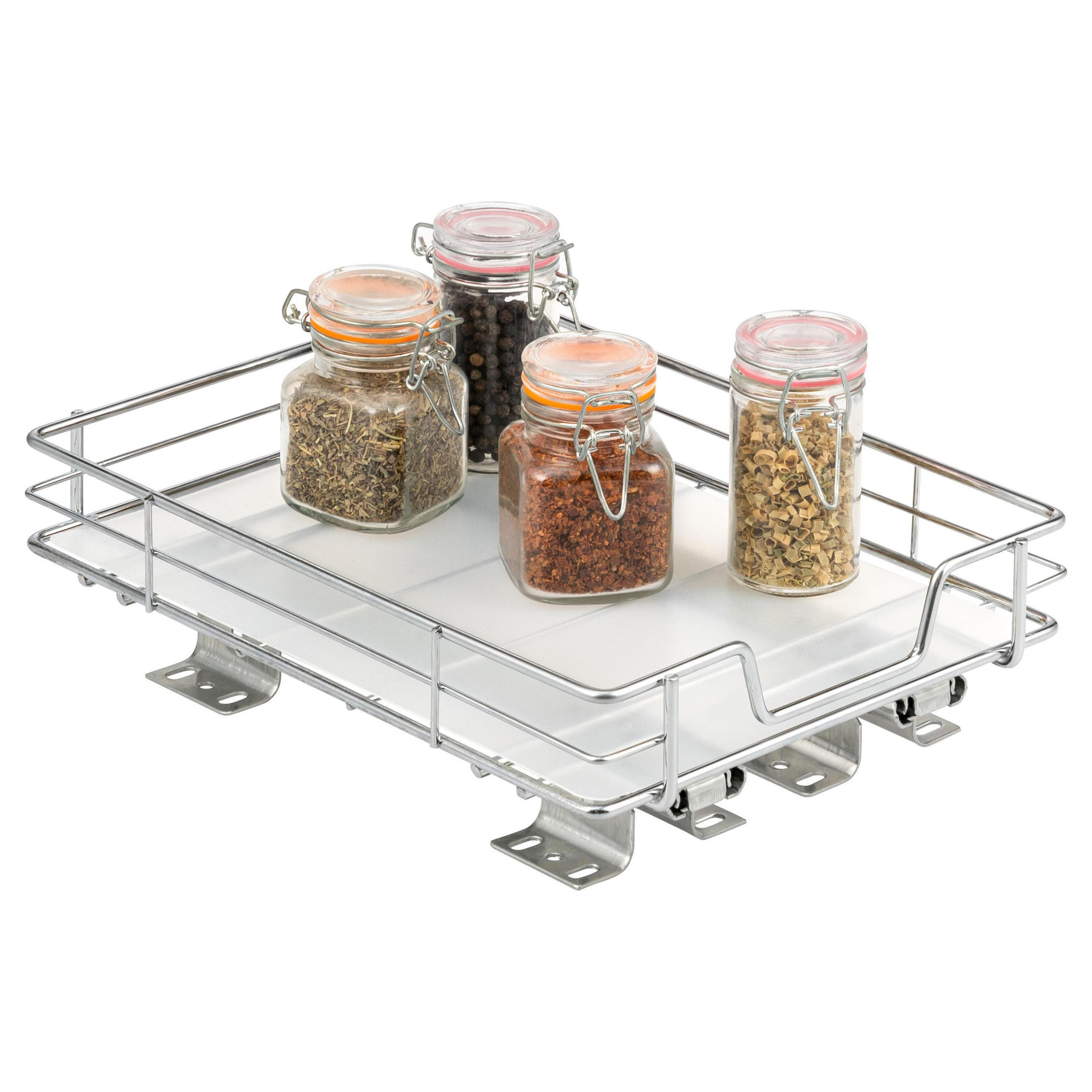 TELESKOP-GEWÜRZREGAL ausziehbar mit Einlegeboden aus verchromtem Metall - Chromfarben, Metall (21/8/28cm) - bremermann
