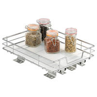 TELESKOP-GEWÜRZREGAL ausziehbar mit Einlegeboden aus verchromtem Metall - Chromfarben, Metall (21/8/28cm) - bremermann