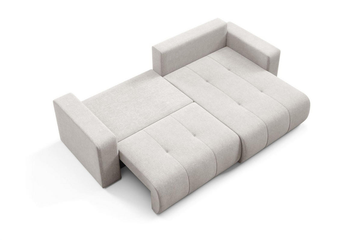 ECKSOFA Augusto - Hellgrau, Holzwerkstoff/Textil (244/149cm) - Fun Möbel