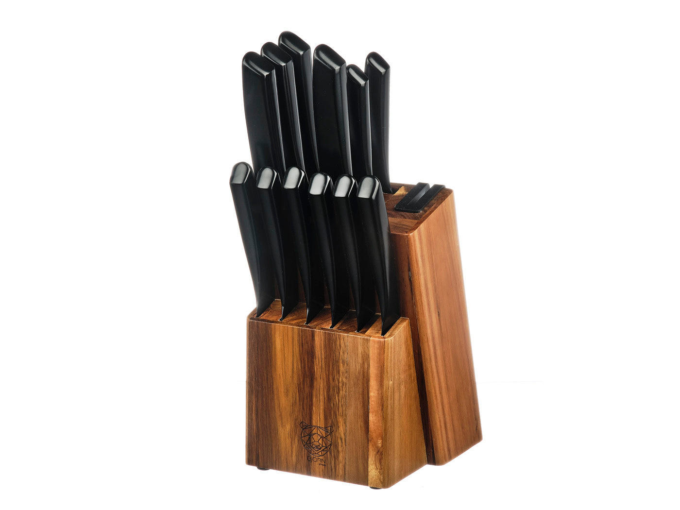 KÜCHENMESSERBLOCK und Steakmesser Jensen Loviisa - 14er-Set - Schwarz, Metall (1cm) - Björn