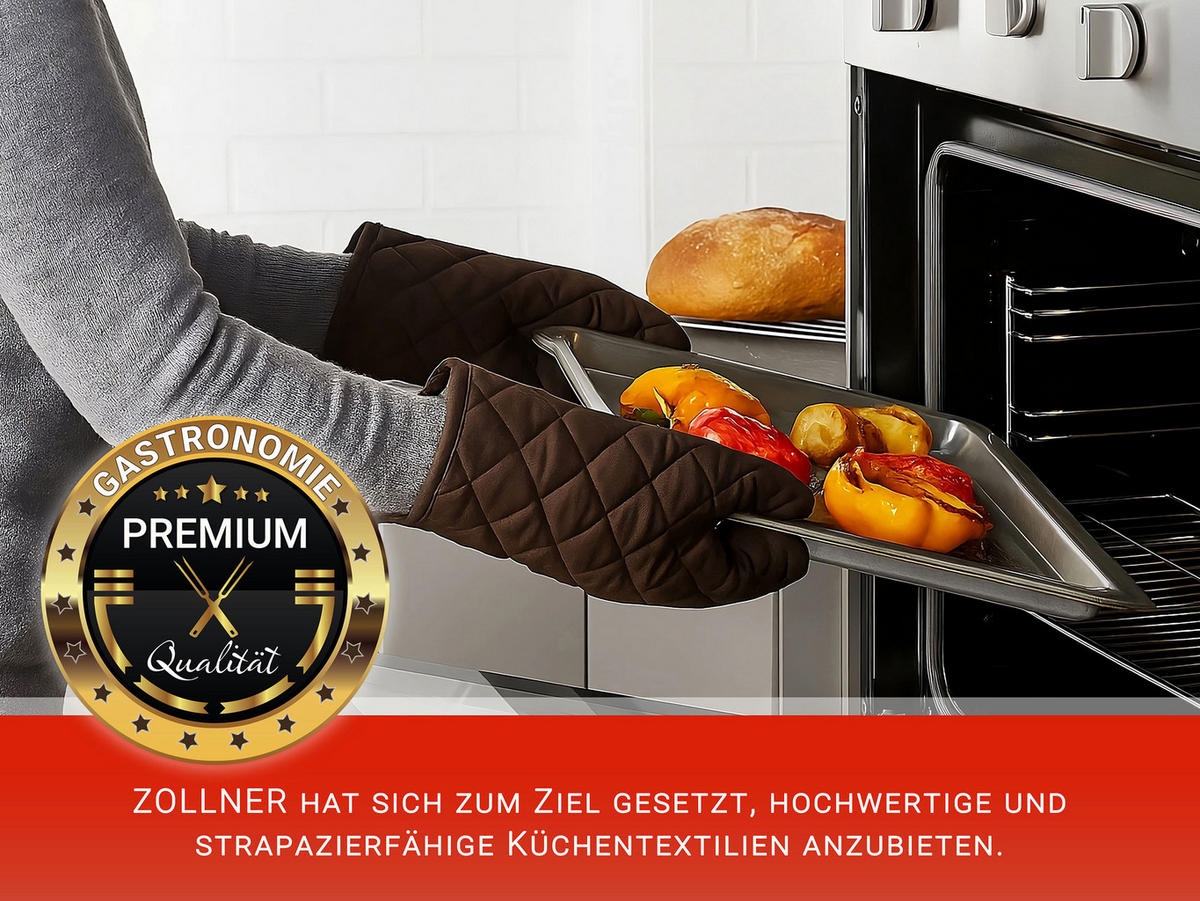 OFENHANDSCHUHE, 2er-Set, 18x28 cm, 100% Baumwolle - Braun, Textil (18/28cm) - Zollner