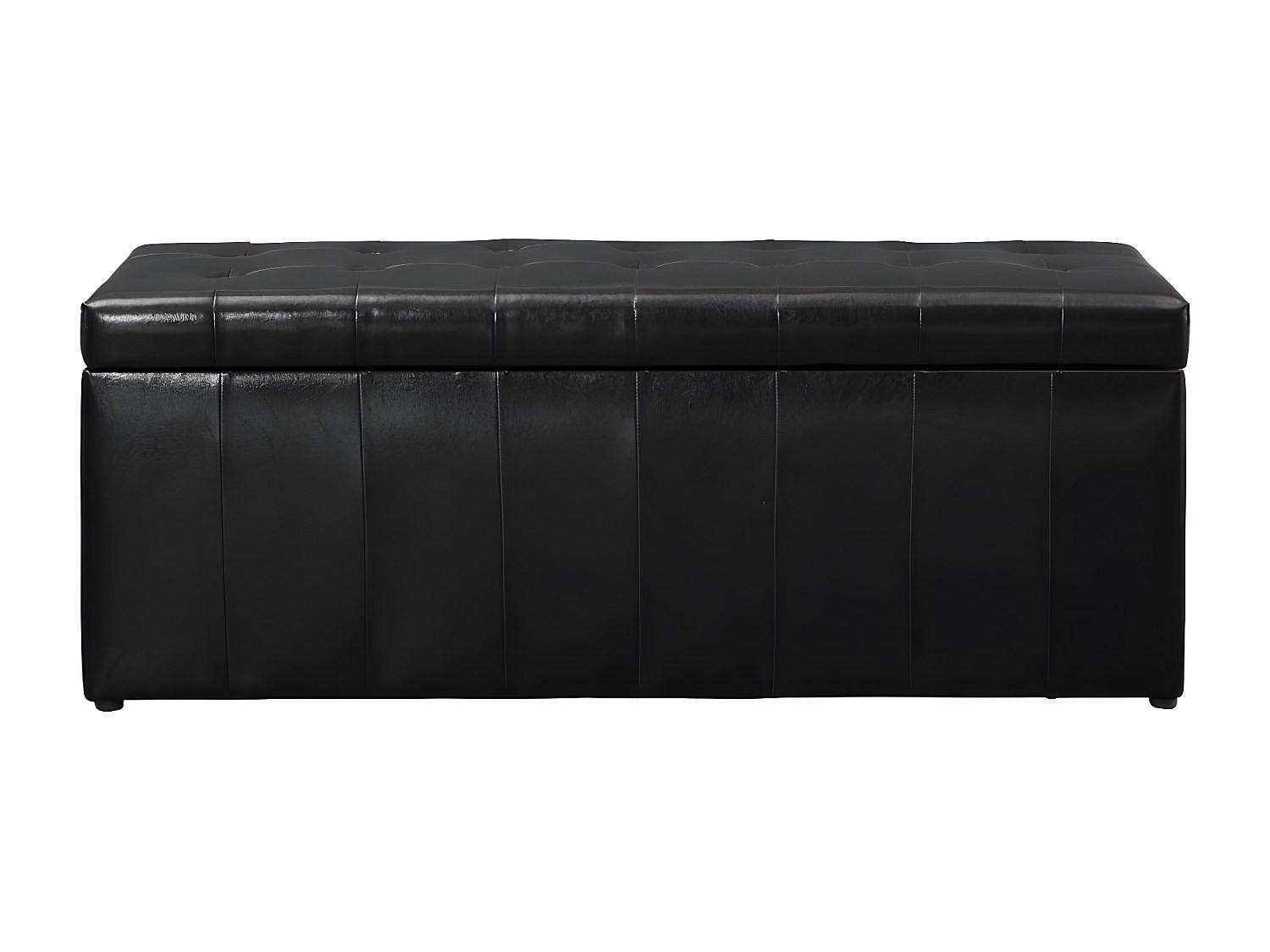 SITZBANK - 1 Person - Kunstleder - Schwarz - CONCIERTO - Schwarz, Leder (130/49/49cm) - Vente-Unique