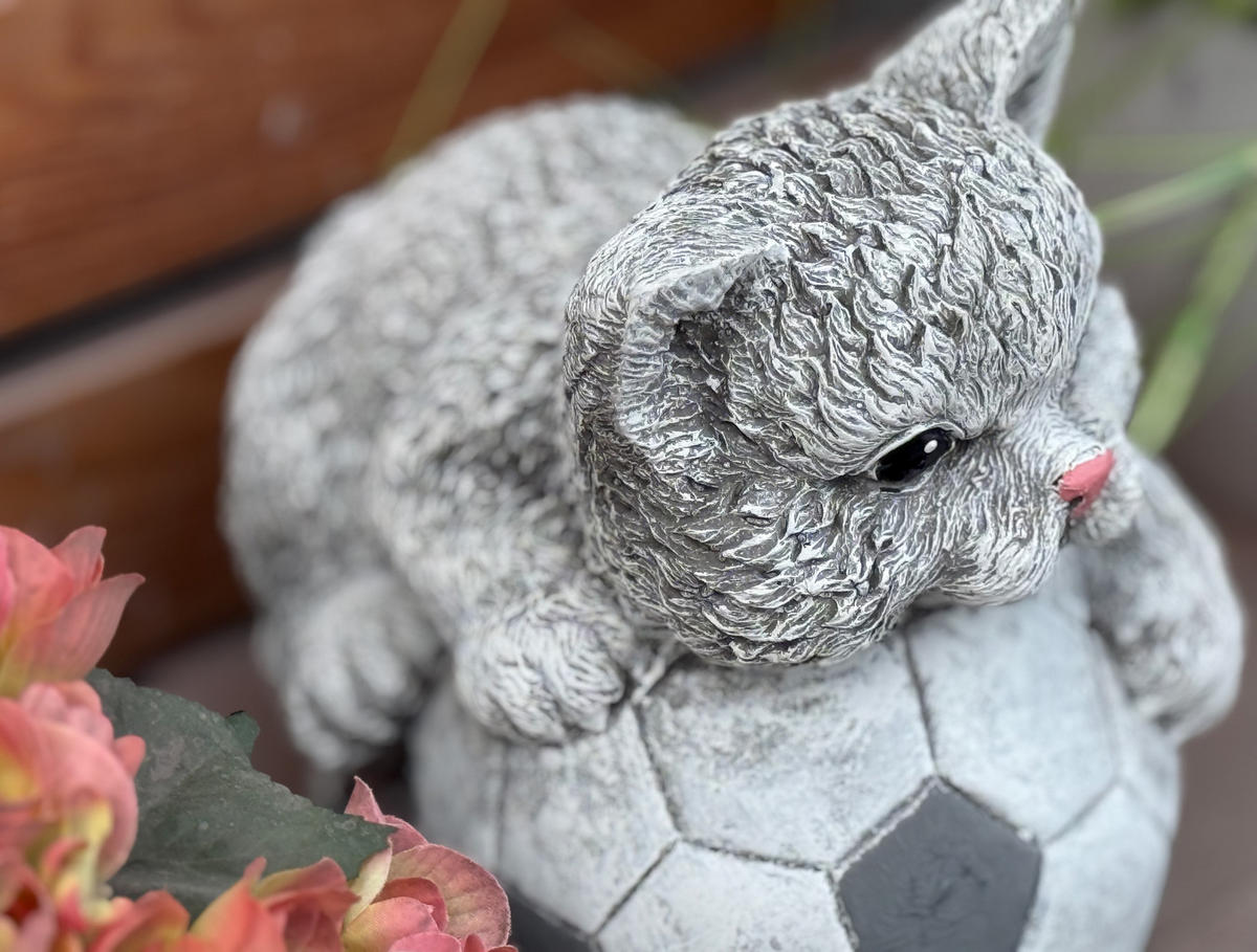 STEINFIGUR Kater Katze Poldi frostfest massiv - Grau, Stein (14/17/21cm) - stoneandstyle